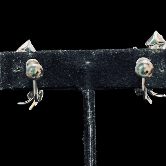 Star Art Sterling Silver Rhinestone Necklace And Screw Back Earrings Set (5120) - Picture 12 of 13